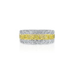 Princess & Round Fancy Yellow Diamond Band