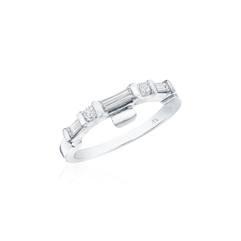Baguette & Round Diamond Matching Band