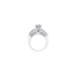 Baguette & Round Triple Row Diamond Ring