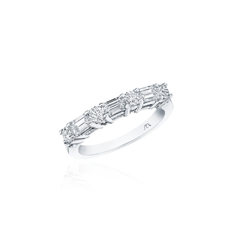 Round & Baguette Diamond Band