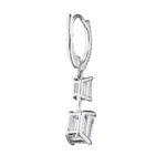 Emerald Cut & Round Diamond Earrings