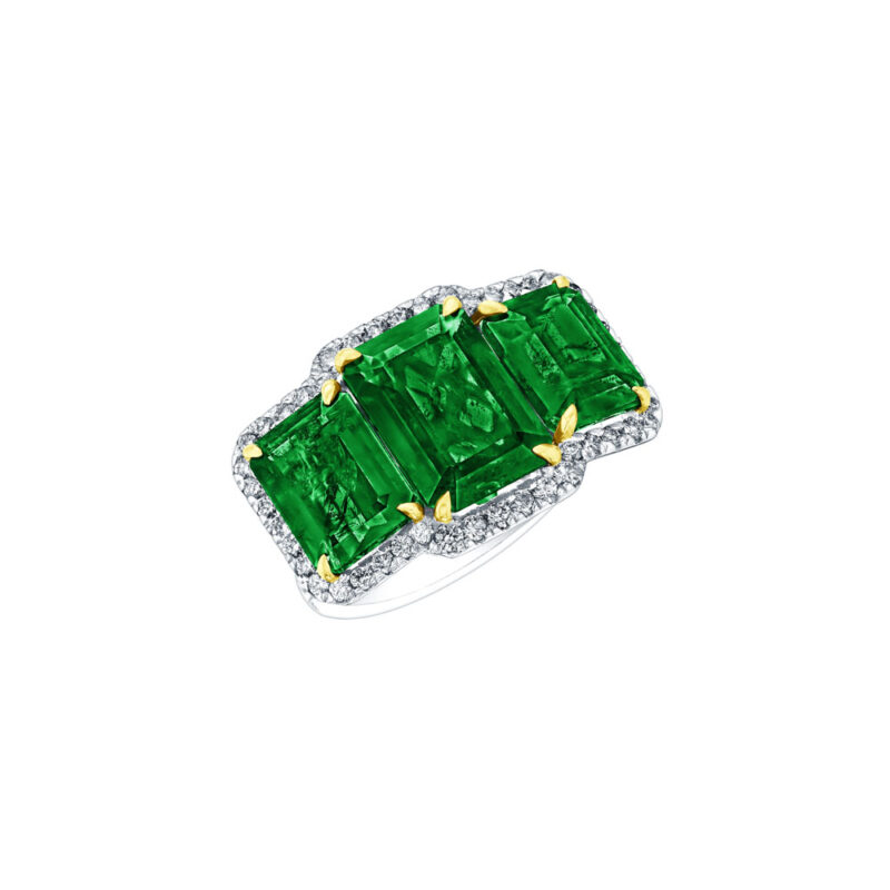 3 Stone Emerald Cut Ring