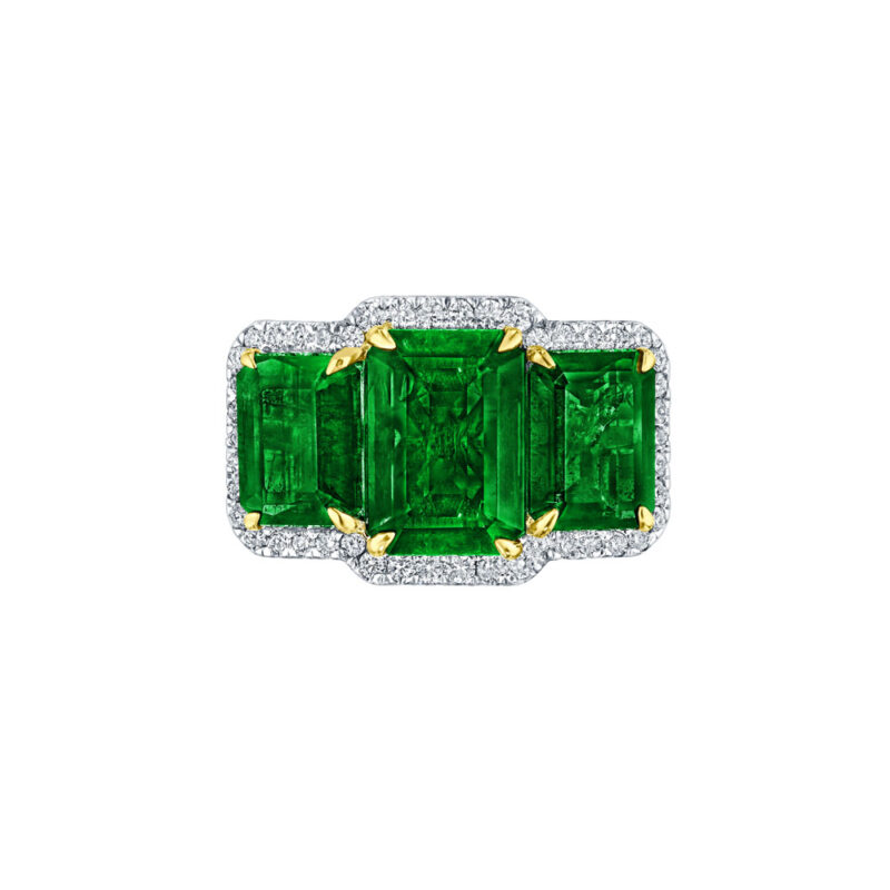 3 Stone Emerald Cut Ring