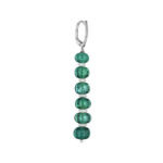 42.67ct Green Emerald Bead & Diamond Drop Earrings