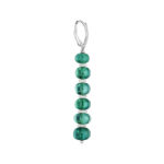 42.67ct Green Emerald Bead & Diamond Drop Earrings