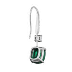 Cushion Cut Emerald & Diamond Earrings