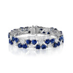 32.66ct Heart Shape Sapphire & Diamond Bracelet