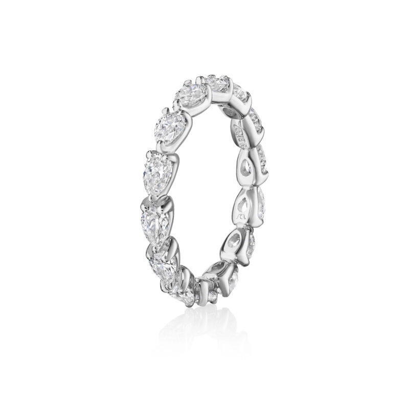 East to West Pear Shape Diamond Eternity band
