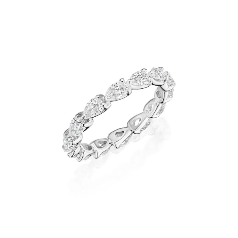 East to West Pear Shape Diamond Eternity band