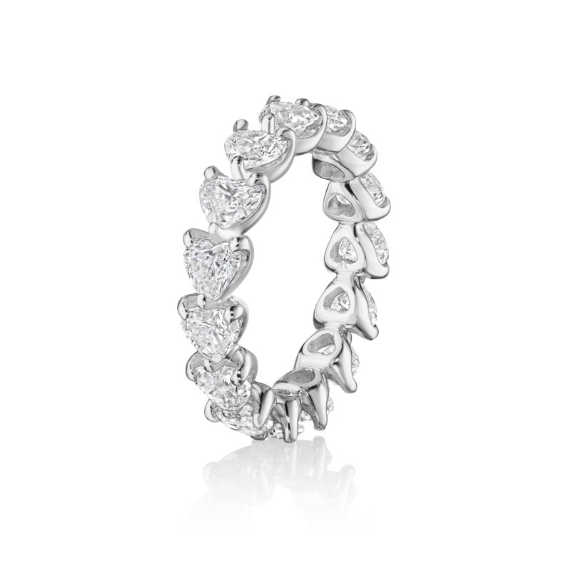 East to West Heart Shape Diamond Eternity Band