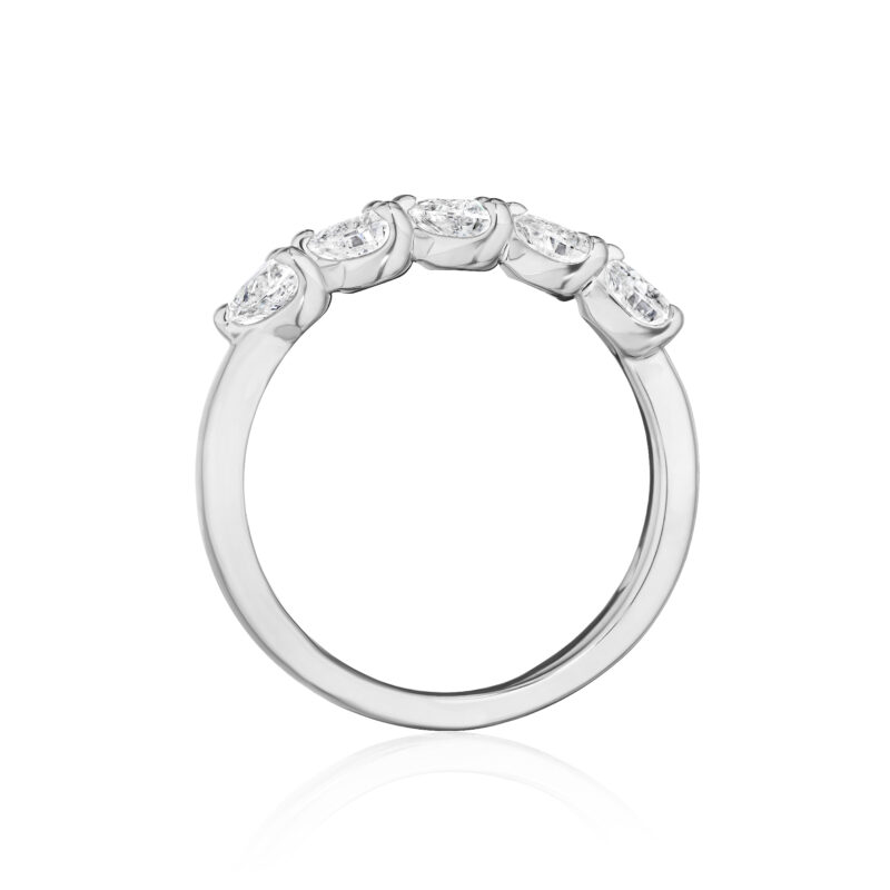 5 Stone Heart Shape Band- 1.00ctw