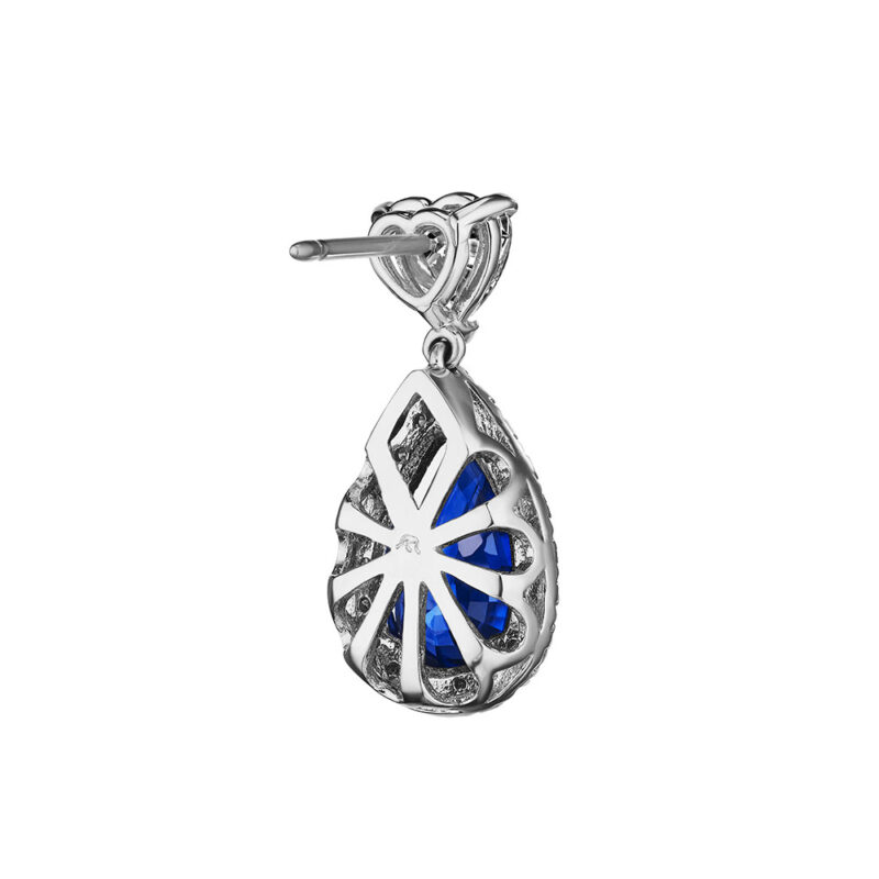 9.18ct Pear Shape Sapphire & Heart Shape Diamond Earrings