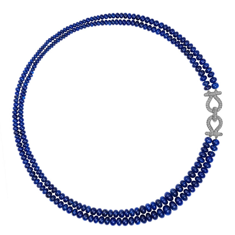 Sapphire Bead & Diamond Necklace
