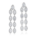 Marquise & Round Diamond Halo Earrings