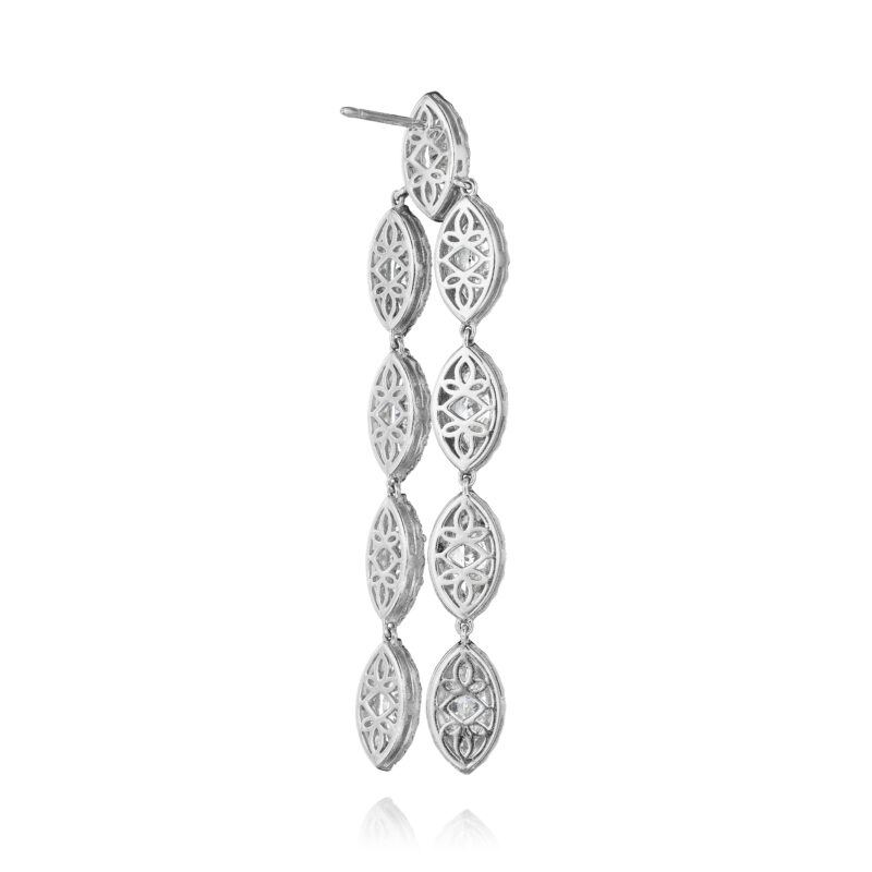Marquise & Round Diamond Halo Earrings