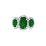 Oval Cut Emerald Halo Ring