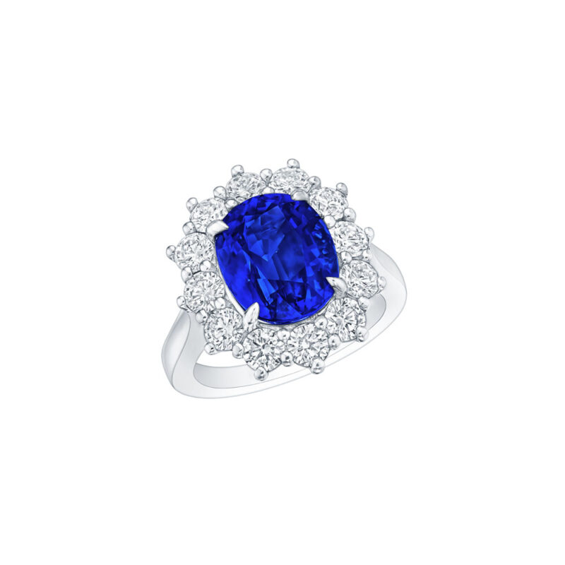 HM#5004 -  Sapphire & Diamond Princess Dianna Ring