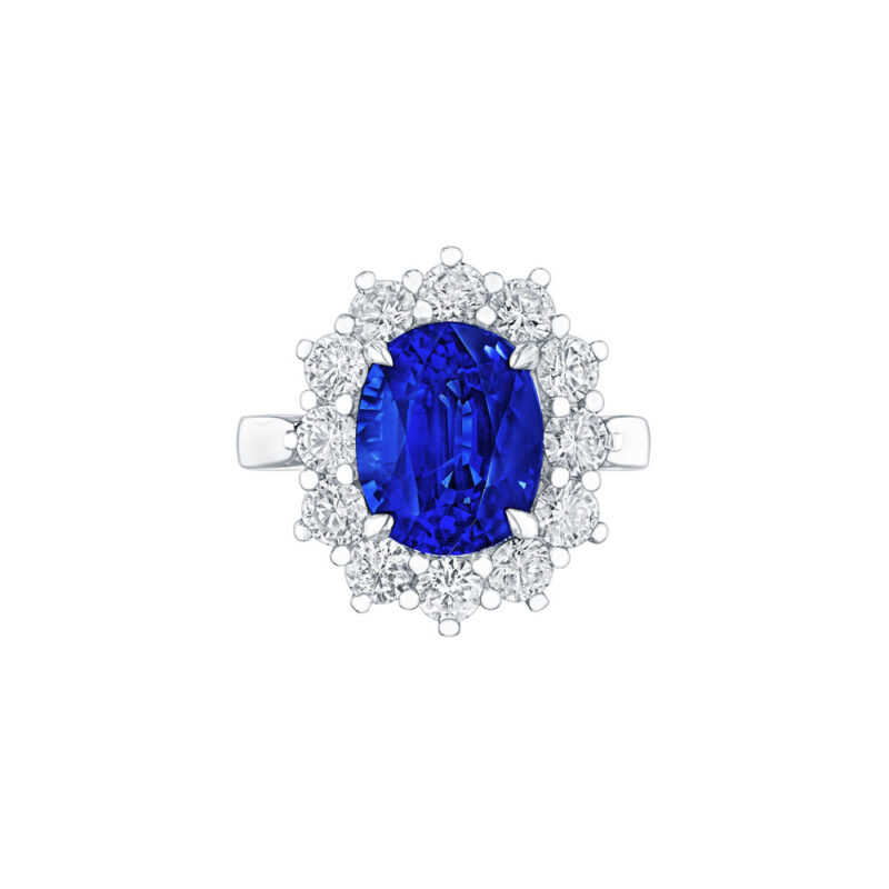HM#5004 -  Sapphire & Diamond Princess Dianna Ring