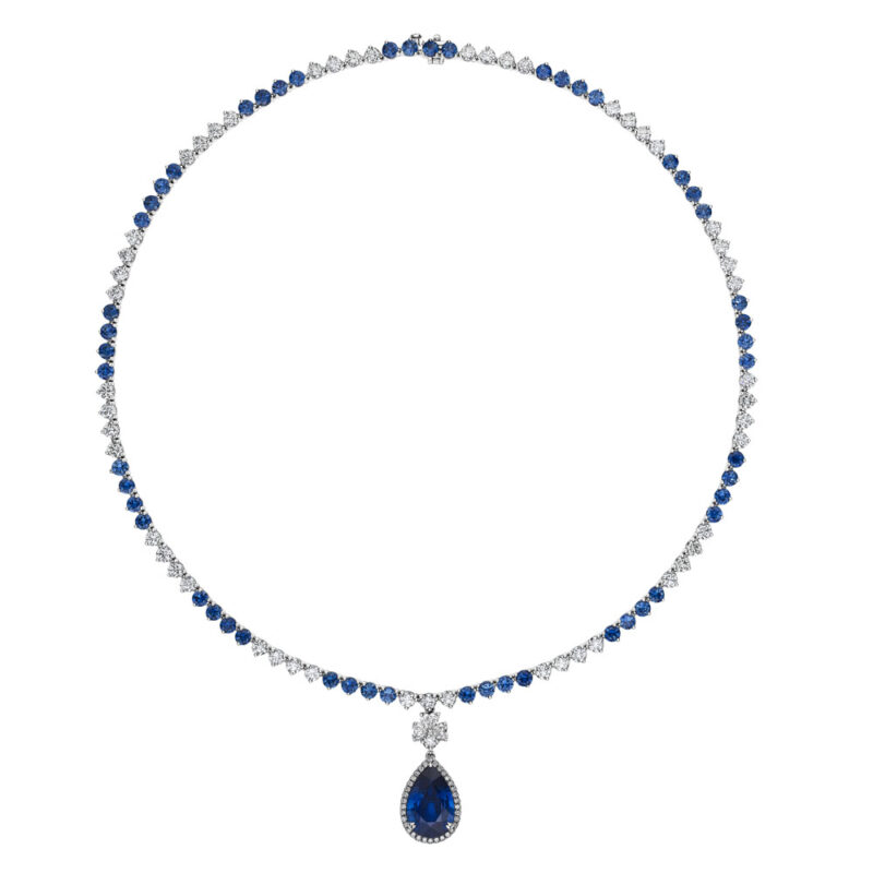 Sapphire & Diamond Tennis Necklace