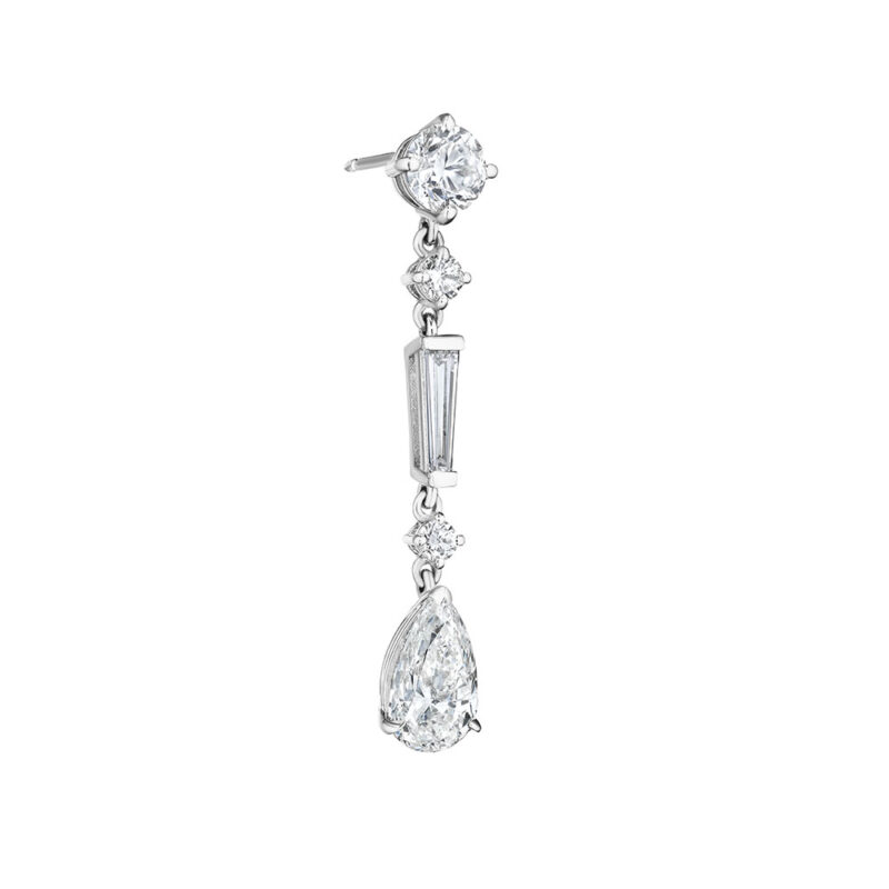 5.31ct Pear Shape & Baguette Diamond Earrings