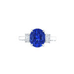 HM#5001 - Oval Sapphire & Diamond Ring