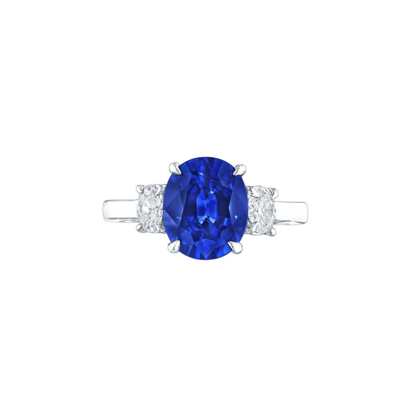 HM#5001 - Oval Sapphire & Diamond Ring