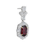 Oval Ruby & Diamond Earrings