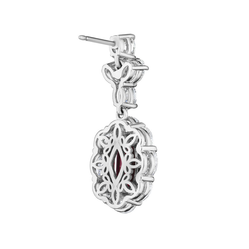 Oval Ruby & Diamond Earrings
