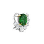 Oval Emerald & Pear Shape Diamond Earrings