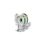 Oval Emerald & Pear Shape Diamond Earrings