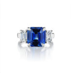 Emerald Cut Sapphire & Diamond Ring