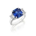 Emerald Cut Sapphire & Diamond Ring
