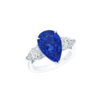 HM#5021- Pear Shape Sapphire & Diamond Ring