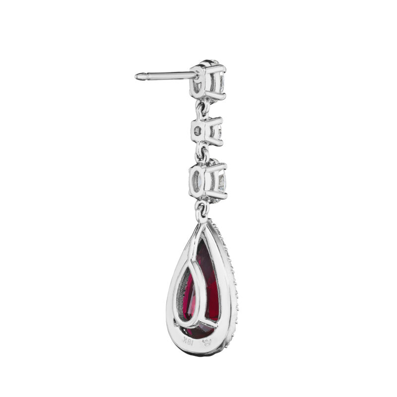 Pear Shape Ruby & Diamond earrings