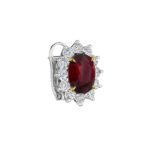 10.23ct Certified Natural Cushion Ruby & Diamond Halo Earrings