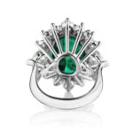 HM#6007 – Oval Cut Emerald & Pear Shape Diamond Ring