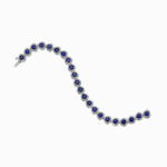 Sapphire Heart & Diamond Halo Bracelet