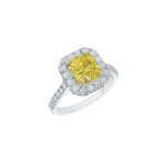 Fancy Yellow Radiant & Round Diamond Ring