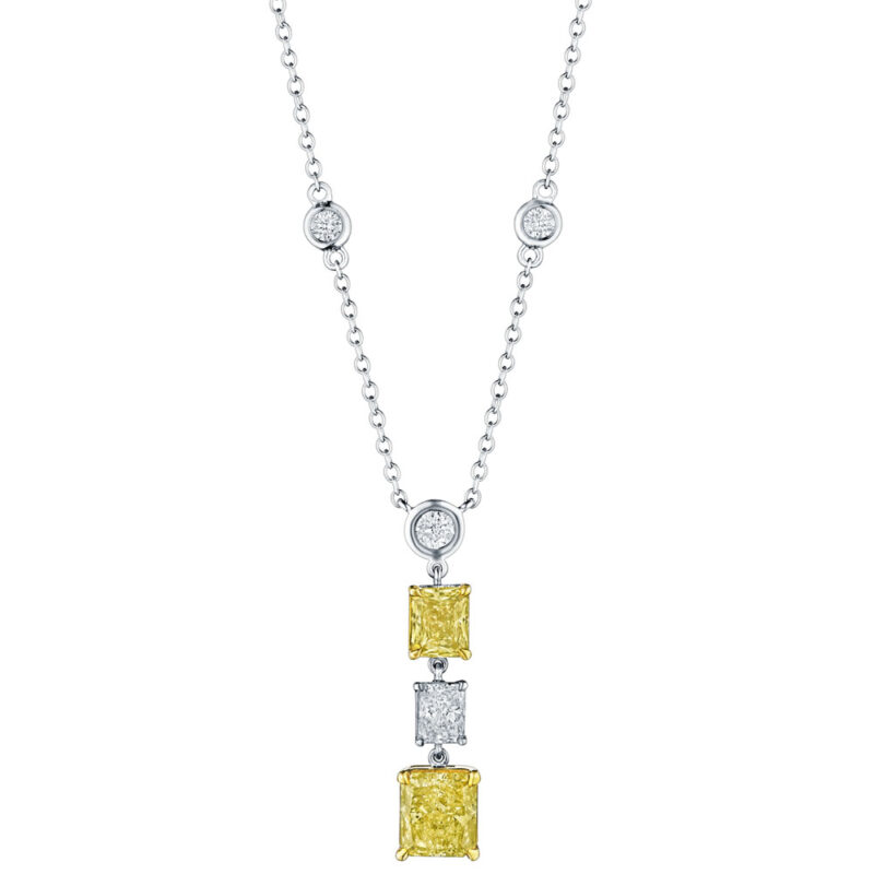 Radiant & Round Diamond Necklace