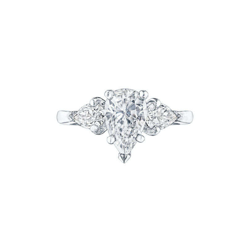 HM#8021- Pear Shape Diamond 3 Stone Ring