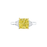 HM#4036- Fancy Yellow Cushion & Cadillac Diamond Ring