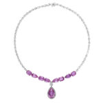Pink Sapphire & Diamond Necklace