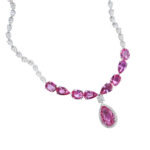 Pink Sapphire & Diamond Necklace