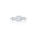 Tapered Bullet Diamond Engagement Ring