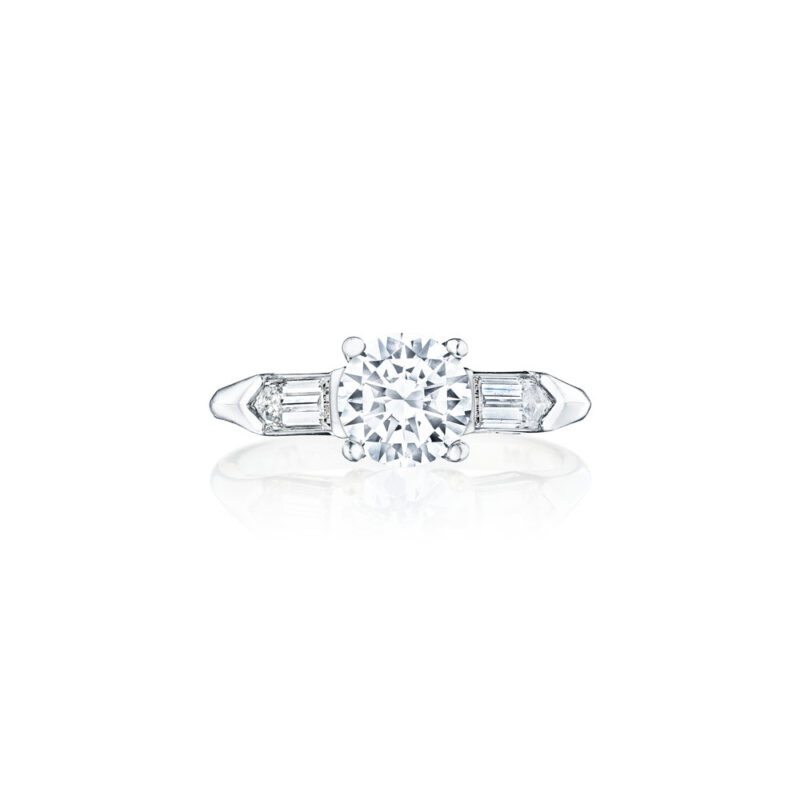 Tapered Bullet Diamond Engagement Ring