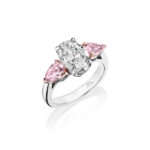 Oval & Pear Shape Pink Diamond Ring