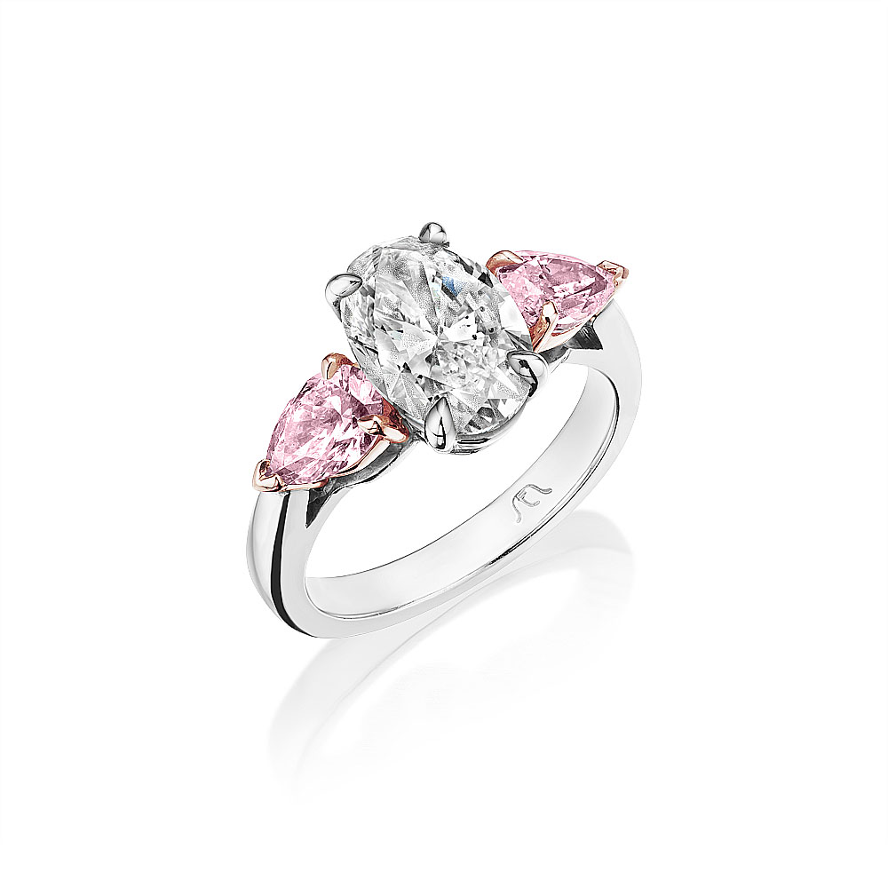 Pink pear on sale shaped ring