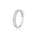 Emerald Cut Diamond Halfway Band