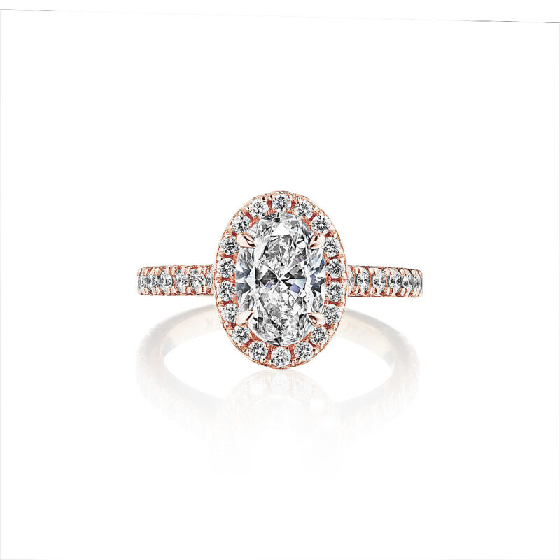 Oval Diamond Halo Ring