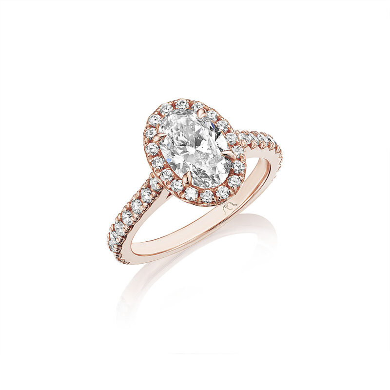Oval Diamond Halo Ring